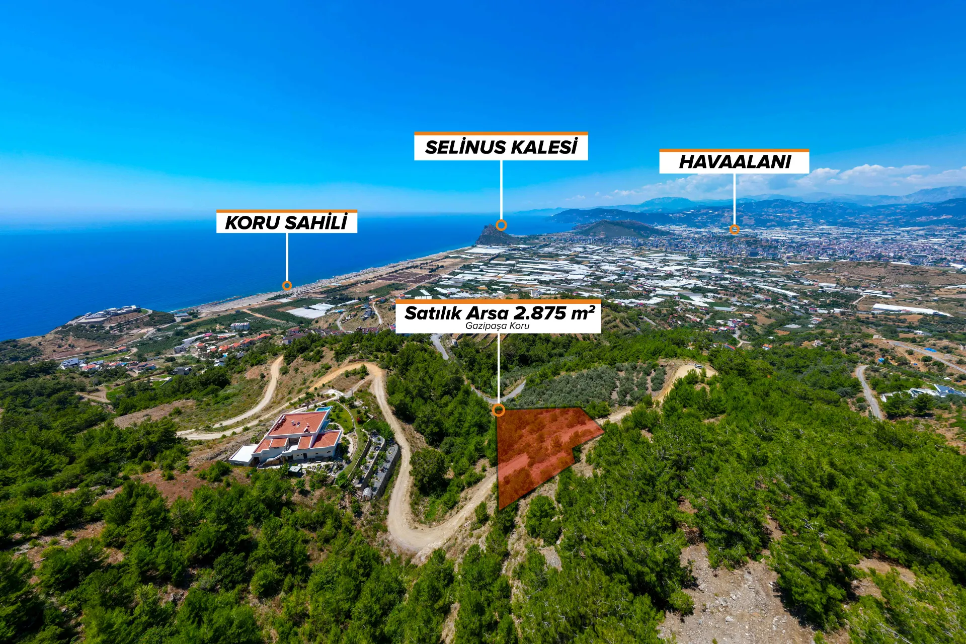 Antalya Gazipaşa'da Satılık İmarlı Deniz Manzaralı Arsa