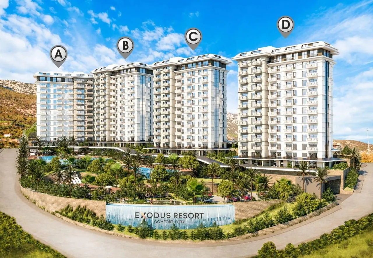 1+1 Furnished Apartment in 5 stars complex in Mahmutlar, Alanya