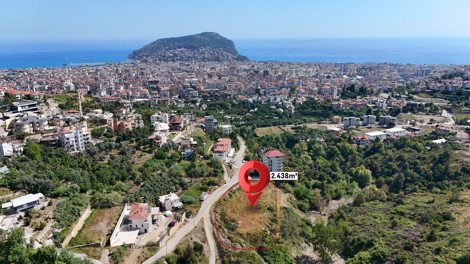 ANTALYA ALANYA BEKTAŞ'TA SATILIK 1.219 M2 VİLLA İMARLI ARSA