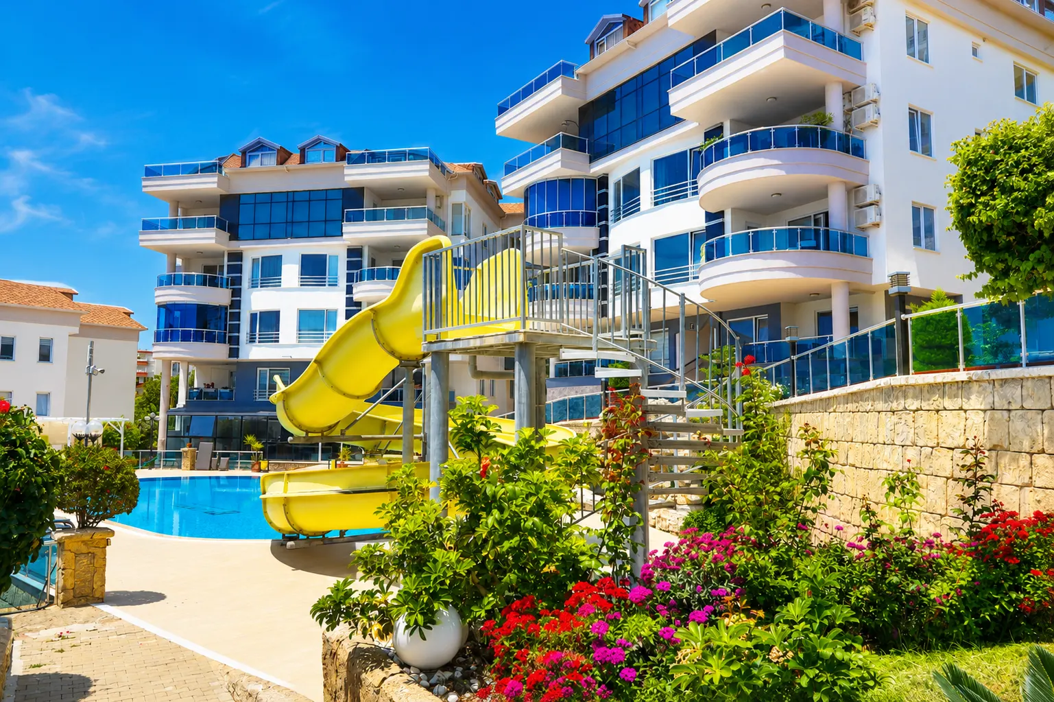 Kleopatra Plajında Muhteşem Site içi 3+1 Satılık Daire