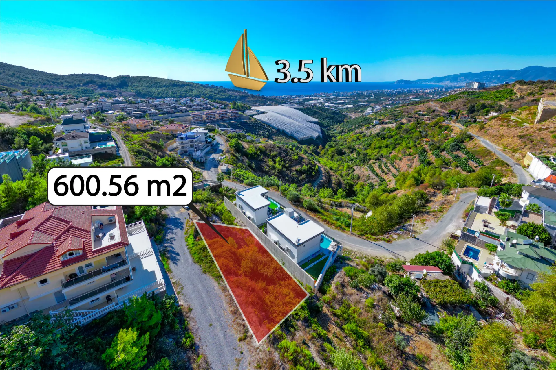 Antalya Alanya Kargıcak'ta Satılık Villa İmarlı Arsa