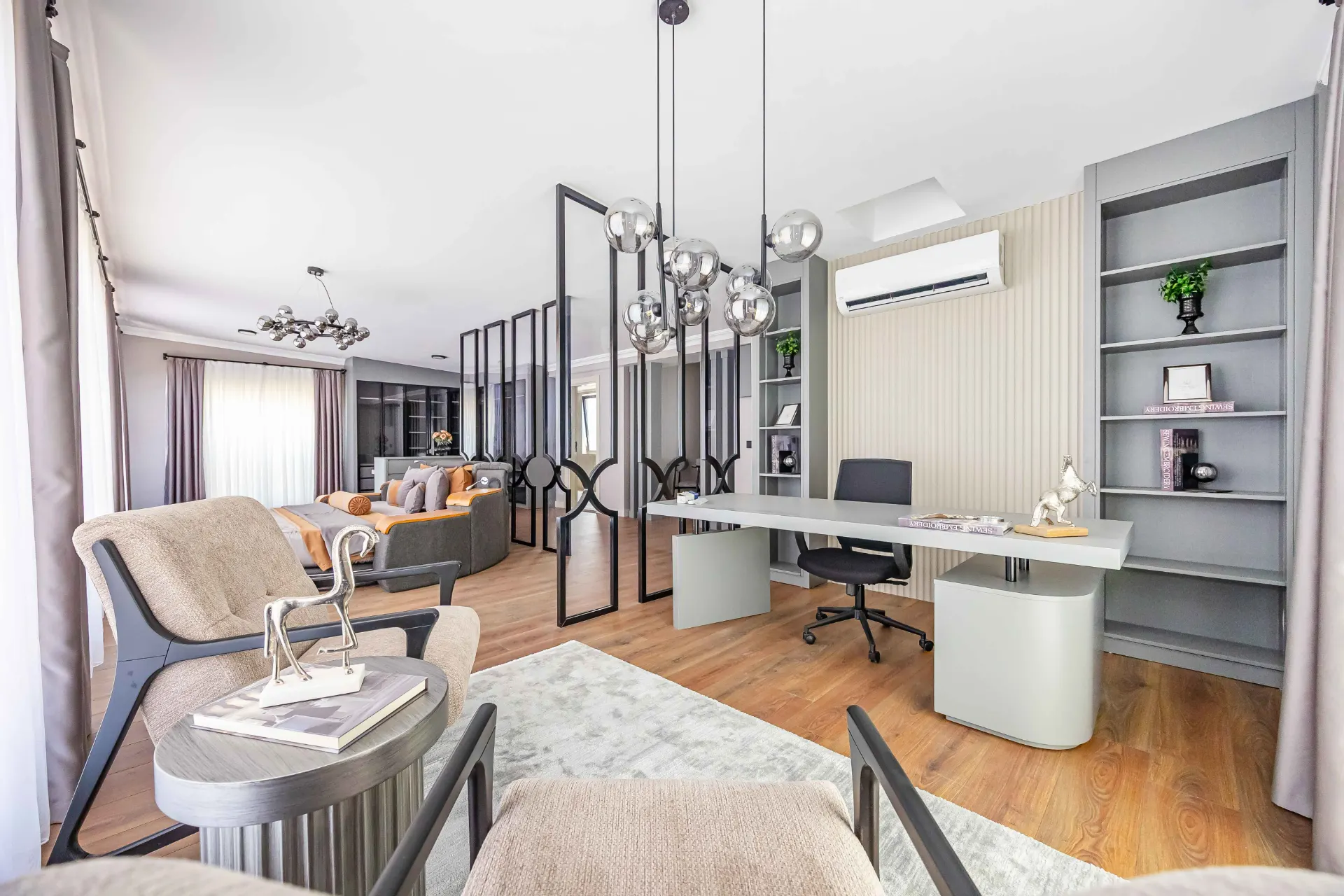 OLIMP CITY’DE ÖZEL HAVUZLU, PANORAMİK DENİZ VE DAĞ MANZARALI LÜKS 4+1 VİLLA