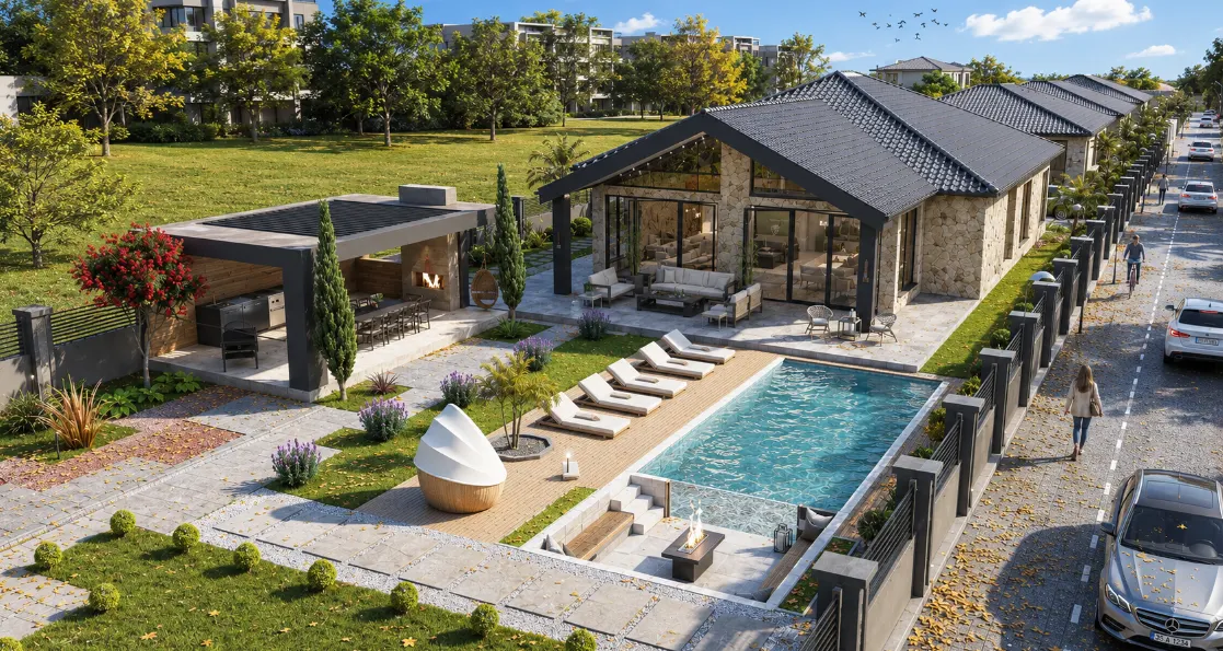 Doğanın Huzuru, Modern Mimarinin Konforu ve Mahremiyetin Satılık 3+1 Villa