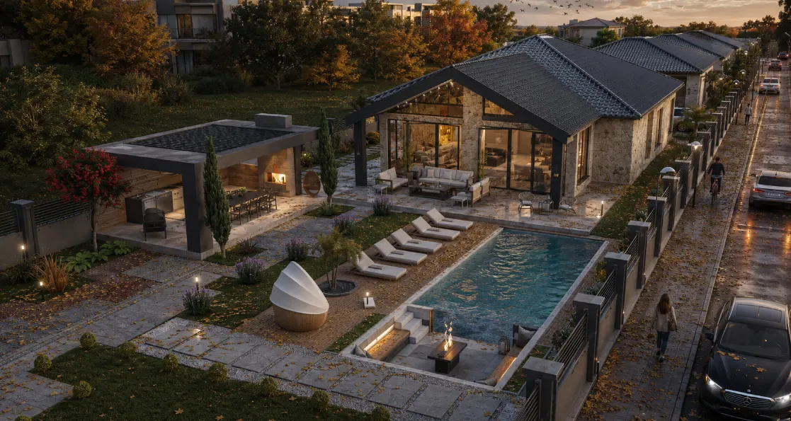 Doğanın Huzuru, Modern Mimarinin Konforu ve Mahremiyetin Satılık 3+1 Villa