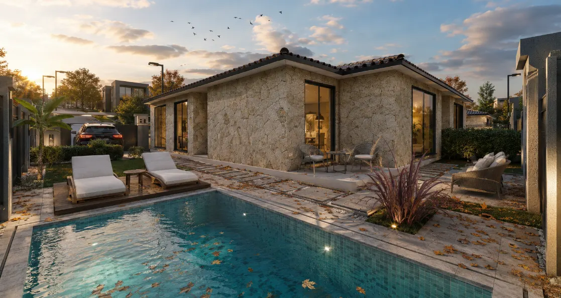Doğanın Huzuru, Modern Mimarinin Konforu ve Mahremiyetin Satılık 3+1 Villa