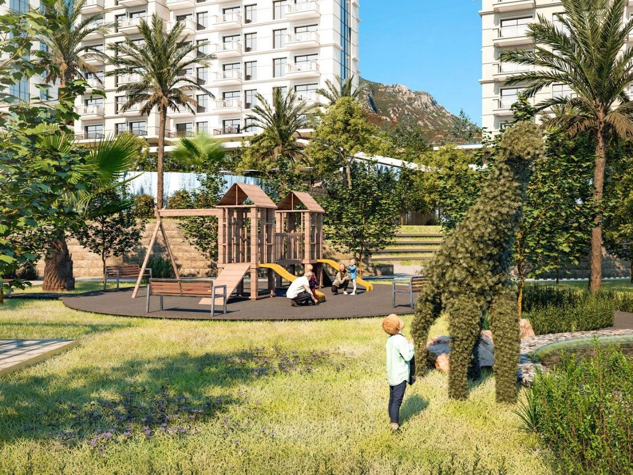 1+1 Furnished Apartment in 5 stars complex in Mahmutlar, Alanya