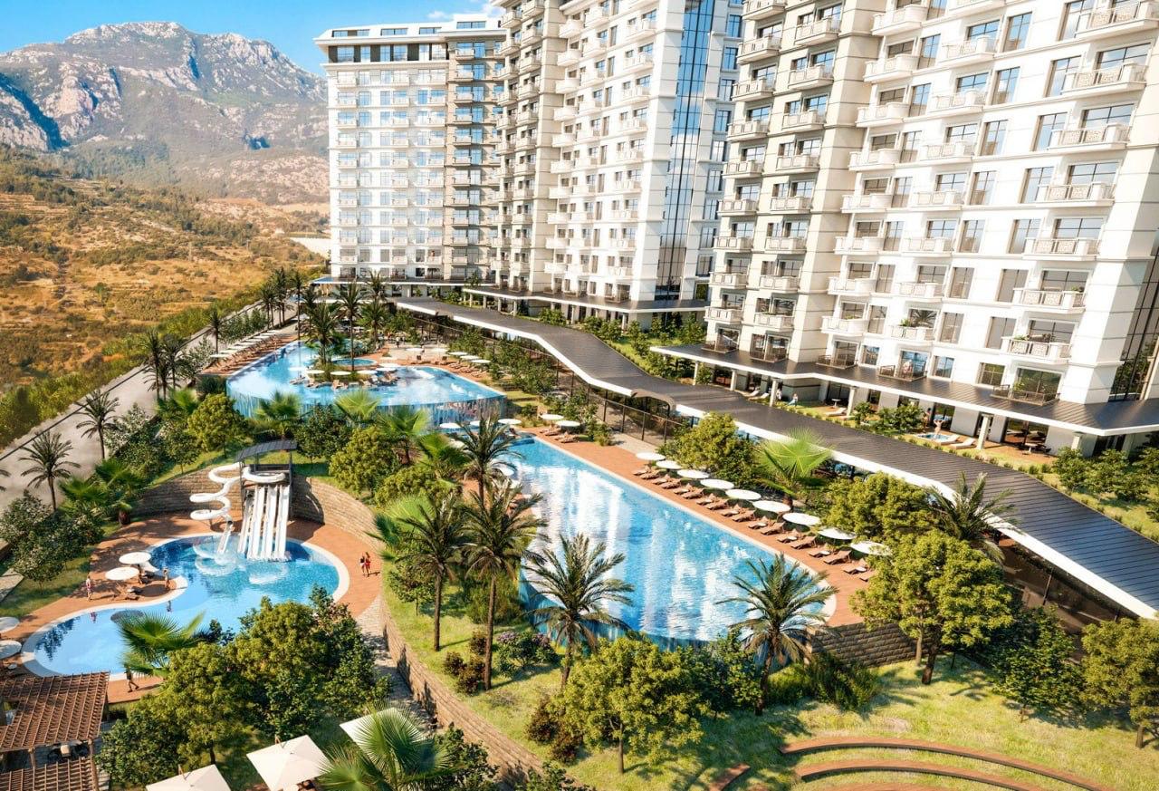 1+1 Furnished Apartment in 5 stars complex in Mahmutlar, Alanya