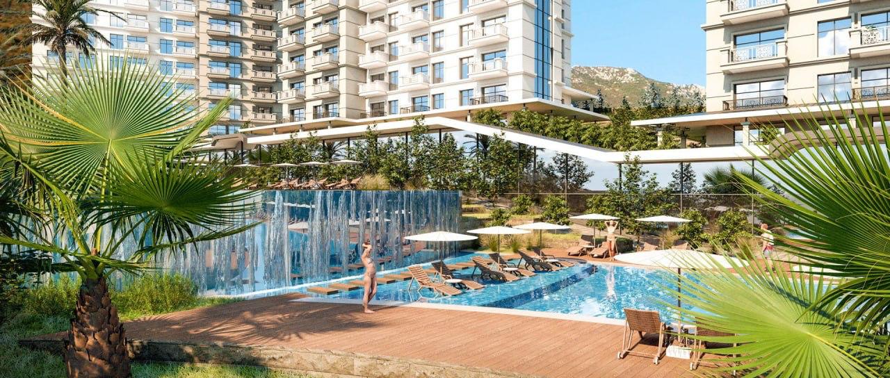1+1 Furnished Apartment in 5 stars complex in Mahmutlar, Alanya