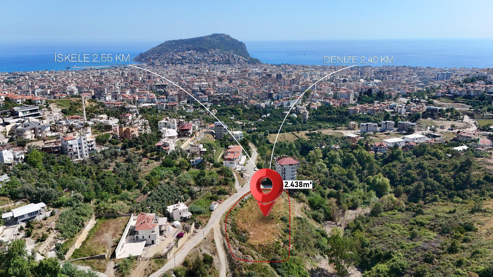 ANTALYA ALANYA BEKTAŞ'TA SATILIK 1.219 M2 VİLLA İMARLI ARSA
