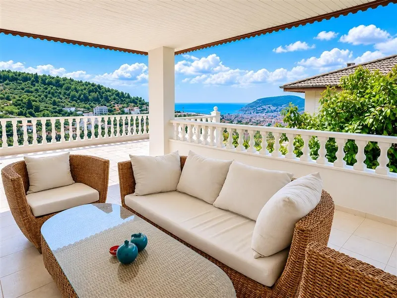 4+1 Villa mit Meerblick in Tepe, Alanya