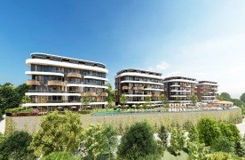 Residential complex with breathtaking panoramic views in Kestel Alanya.
