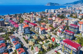 Furnished 3+1 Triplex Villa with Basement for Sale in Kestel